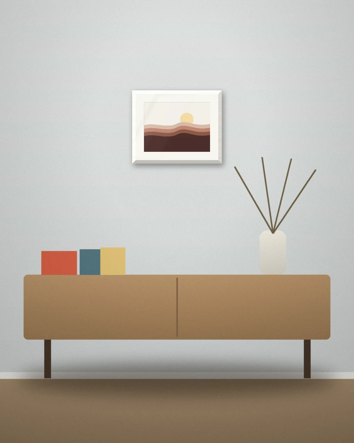 40×30 cm i hvit tre med passepartout