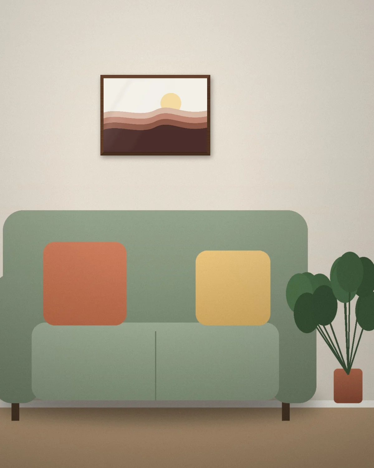 70×50 cm i valnøtt