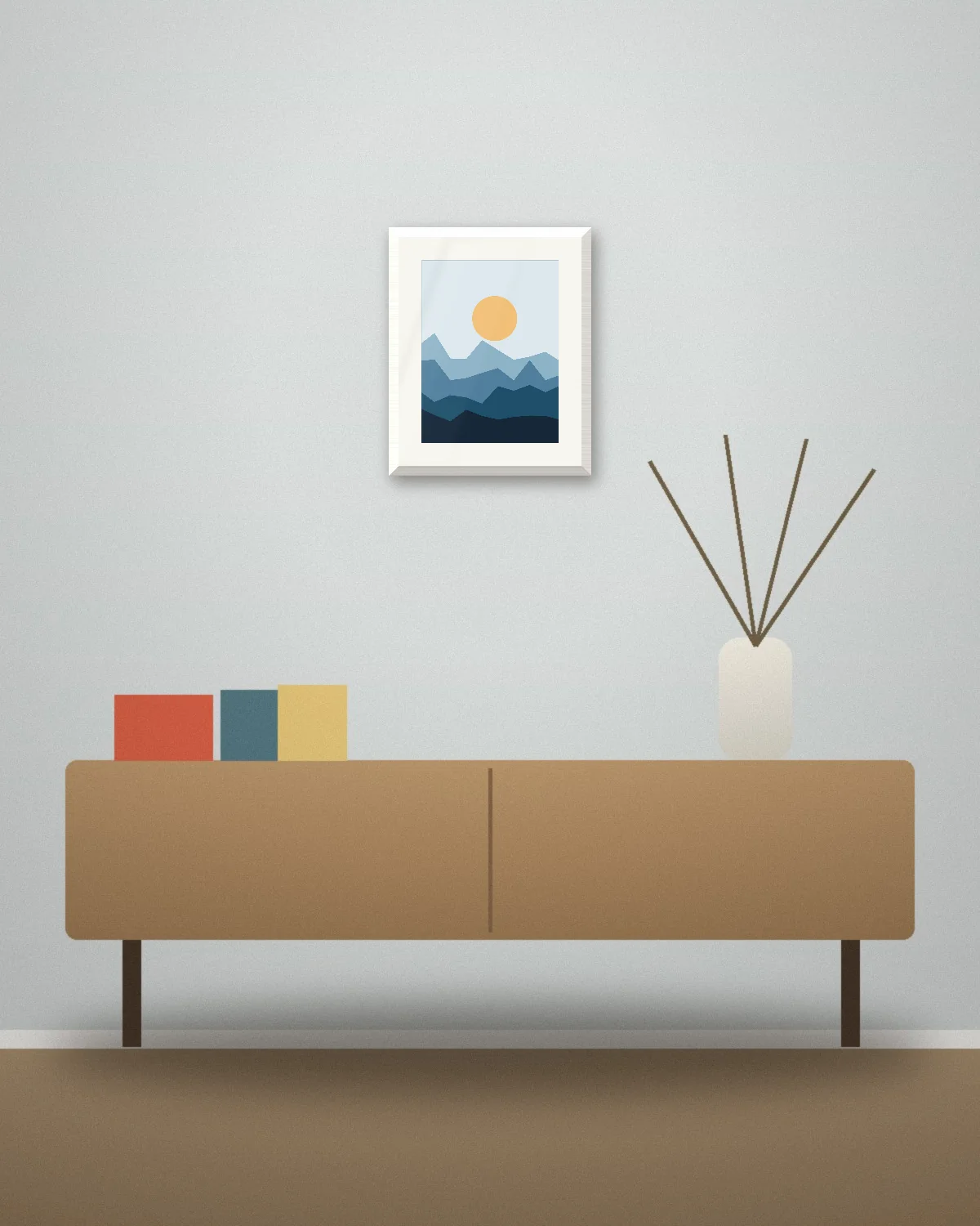 30×40 cm i hvit tre med passepartout