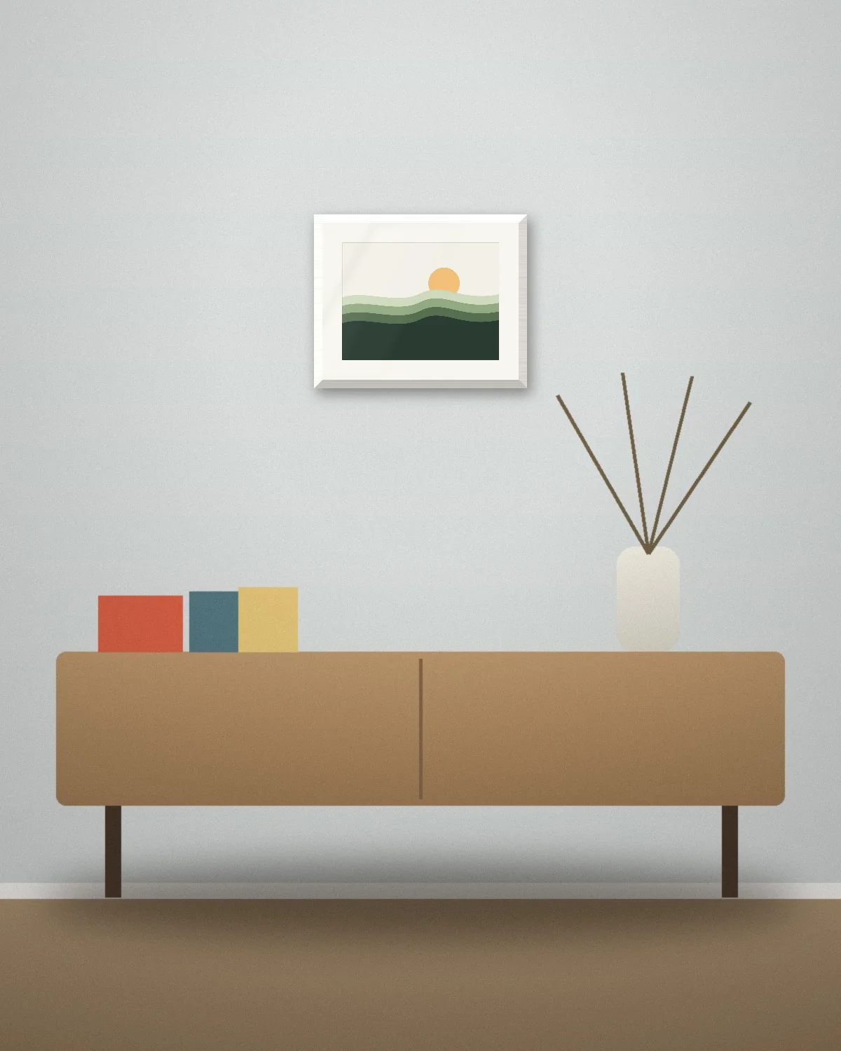 40×30 cm i hvit tre med passepartout